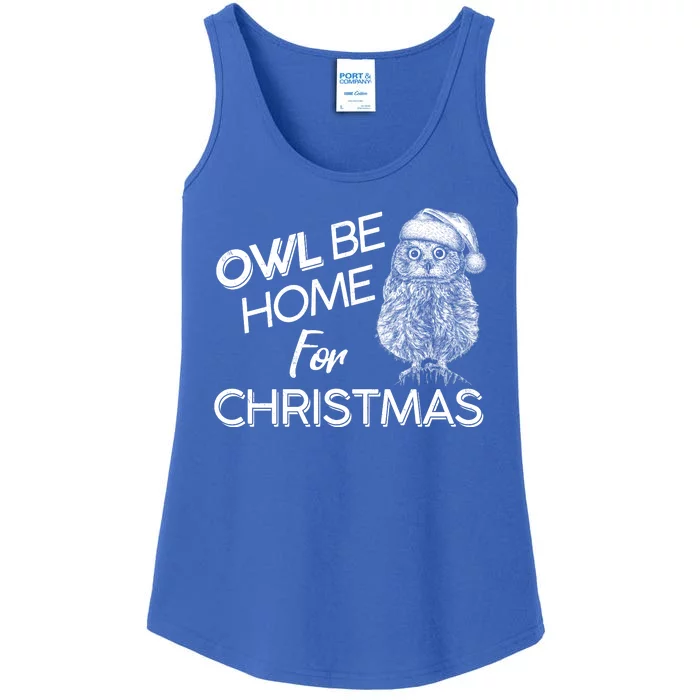 Funny OWL Be Home For Christmas Ladies Essential Tank