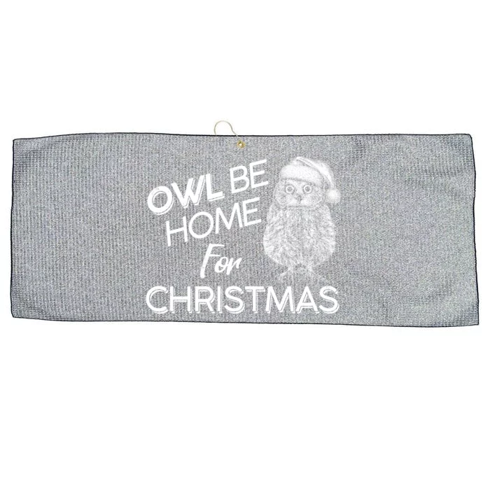 Funny OWL Be Home For Christmas Large Microfiber Waffle Golf Towel