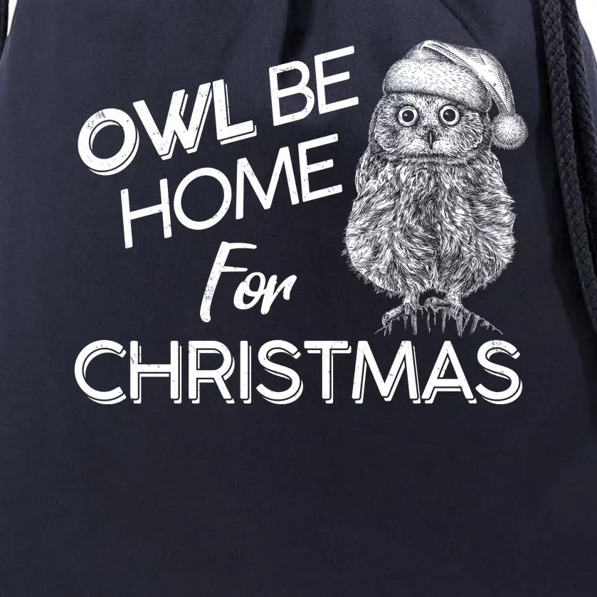 Funny OWL Be Home For Christmas Drawstring Bag