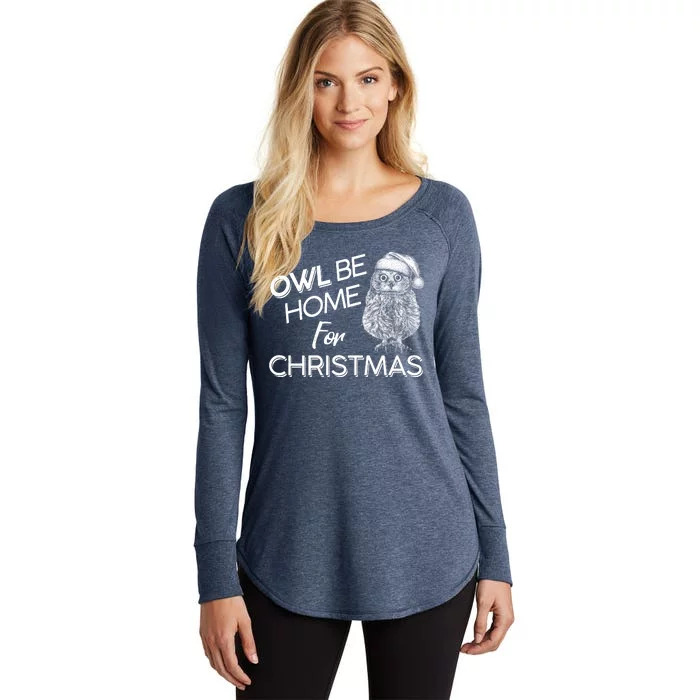 Funny OWL Be Home For Christmas Women's Perfect Tri Tunic Long Sleeve Shirt