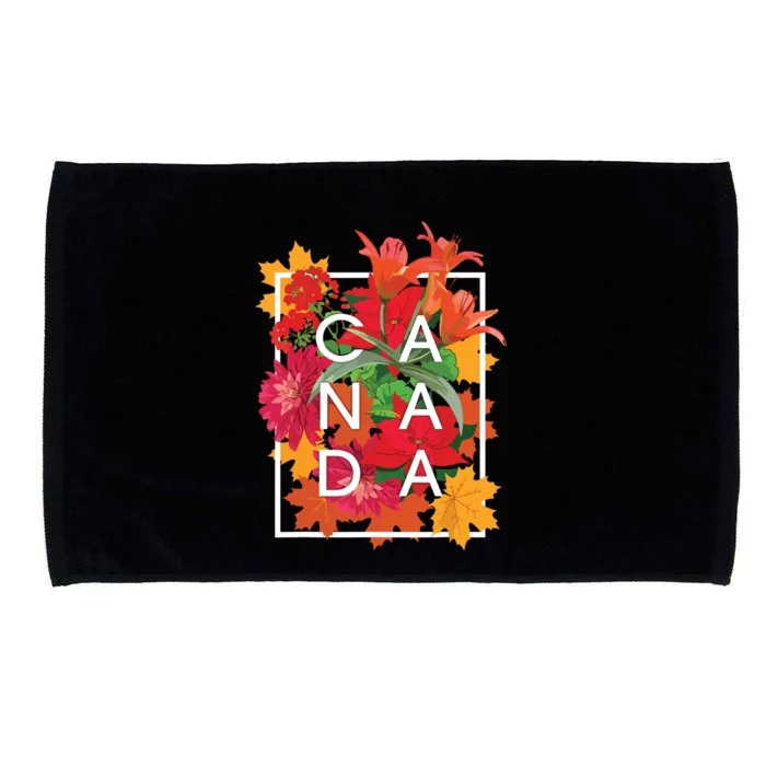 Flowers Of Canada Word Art Canadian Pride Microfiber Hand Towel