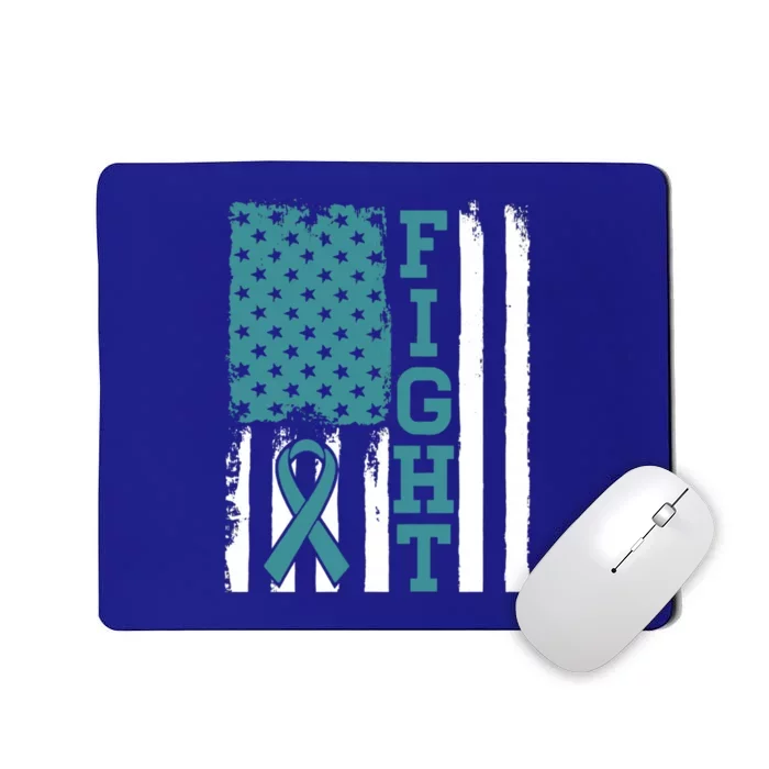 Fight Ovarian Cancer Awareness Patriotic American Flag Gift Mousepad