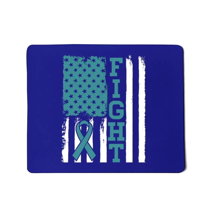 Fight Ovarian Cancer Awareness Patriotic American Flag Gift Mousepad