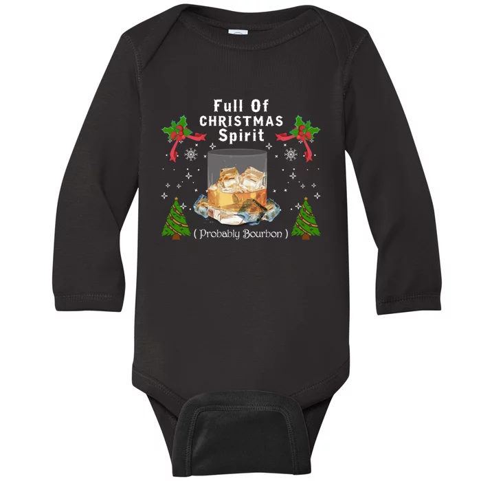 Full Of Christmas Spirit Clothing Funny Xmas Holiday Gifts Baby Long Sleeve Bodysuit