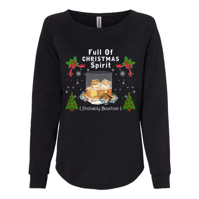 Full Of Christmas Spirit Clothing Funny Xmas Holiday Gifts Womens California Wash Sweatshirt