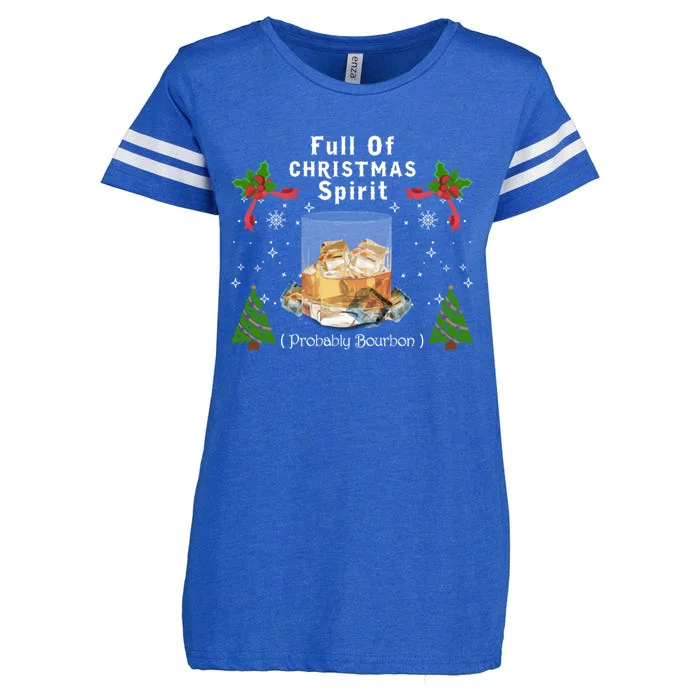 Full Of Christmas Spirit Clothing Funny Xmas Holiday Gifts Enza Ladies Jersey Football T-Shirt