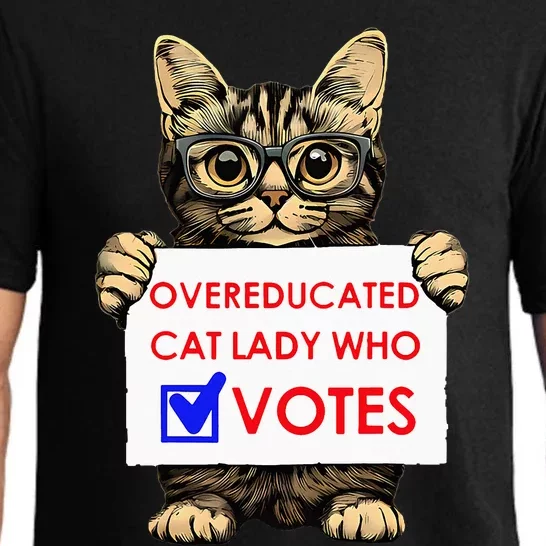 Funny Overeducated Cat Lady Who Votes Pajama Set