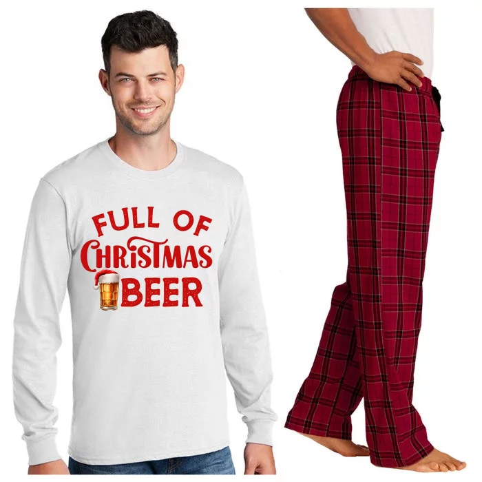 Full Of Christmas Beer Or Cheer Couples Christmas Matching Team Couple Group Long Sleeve Pajama Set