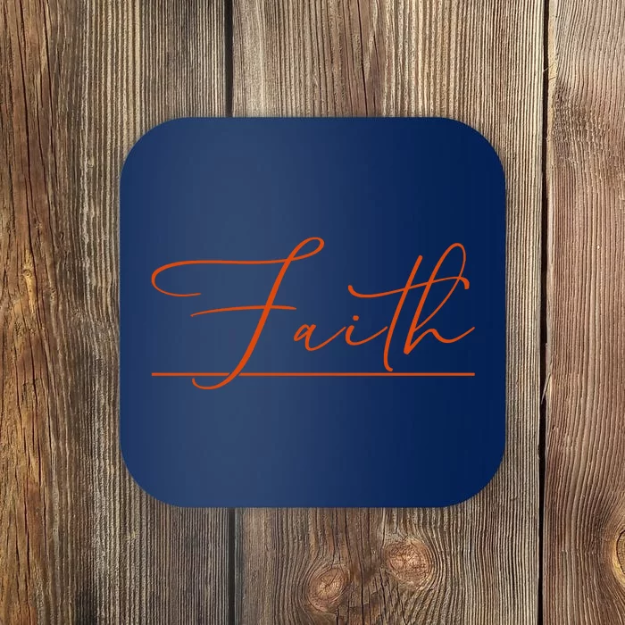 Faith Orange Christian Coaster