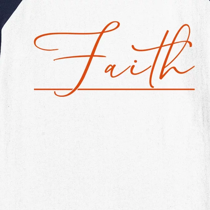 Faith Orange Christian Baseball Sleeve Shirt