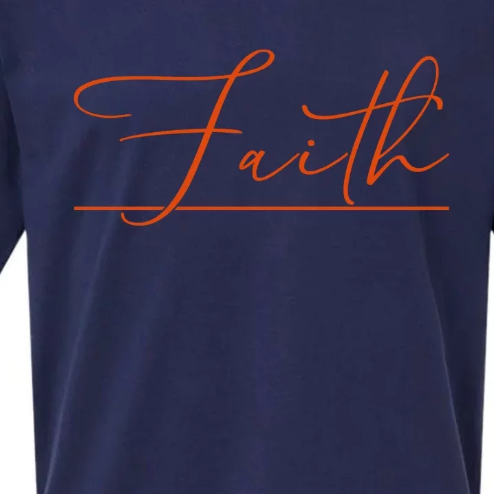 Faith Orange Christian Sueded Cloud Jersey T-Shirt