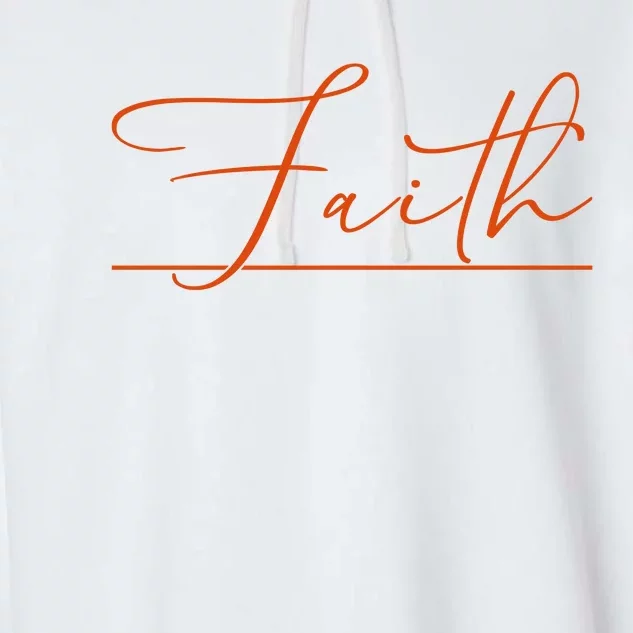 Faith Orange Christian Garment-Dyed Fleece Hoodie