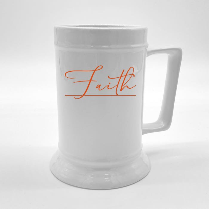 Faith Orange Christian Front & Back Beer Stein