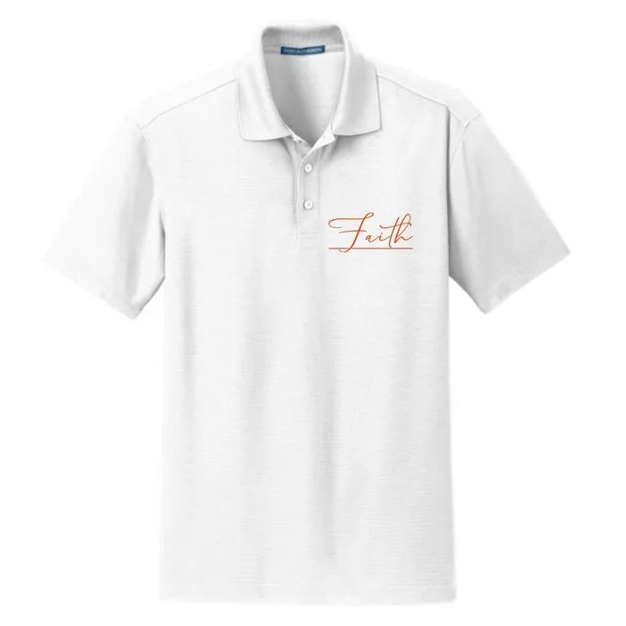 Faith Orange Christian Dry Zone Grid Performance Polo