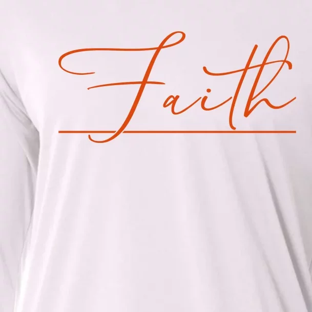 Faith Orange Christian Cooling Performance Long Sleeve Crew