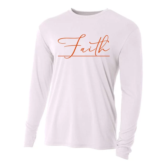 Faith Orange Christian Cooling Performance Long Sleeve Crew