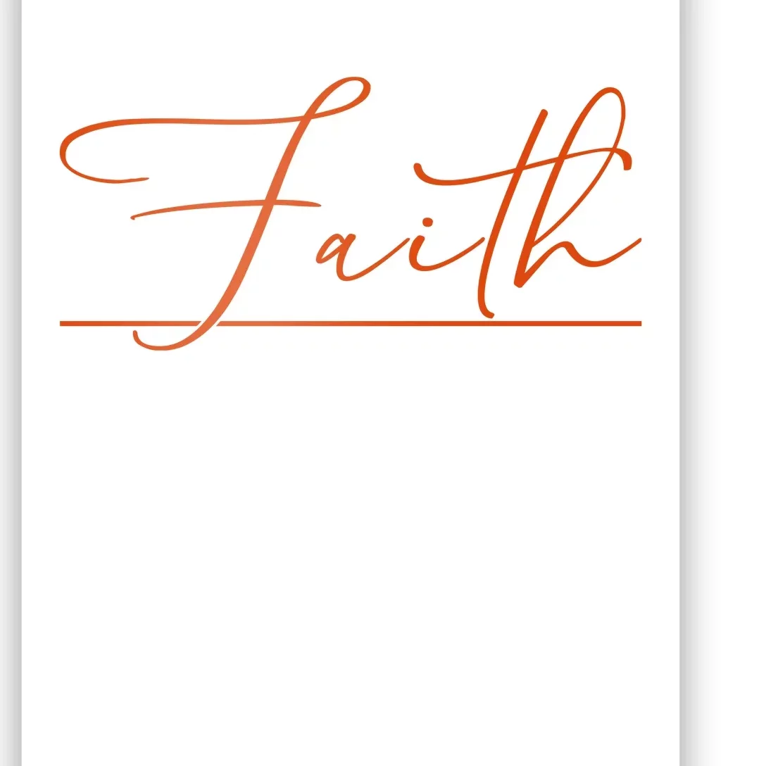 Faith Orange Christian Poster