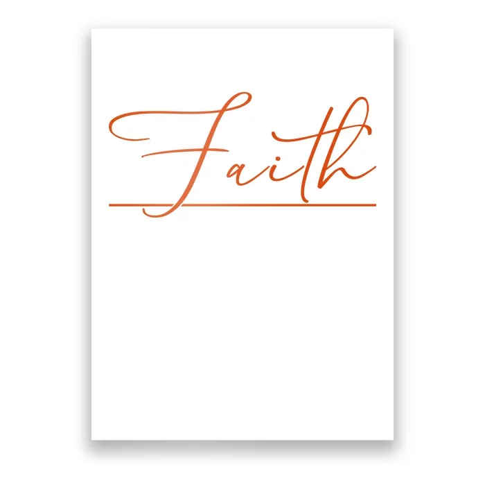 Faith Orange Christian Poster