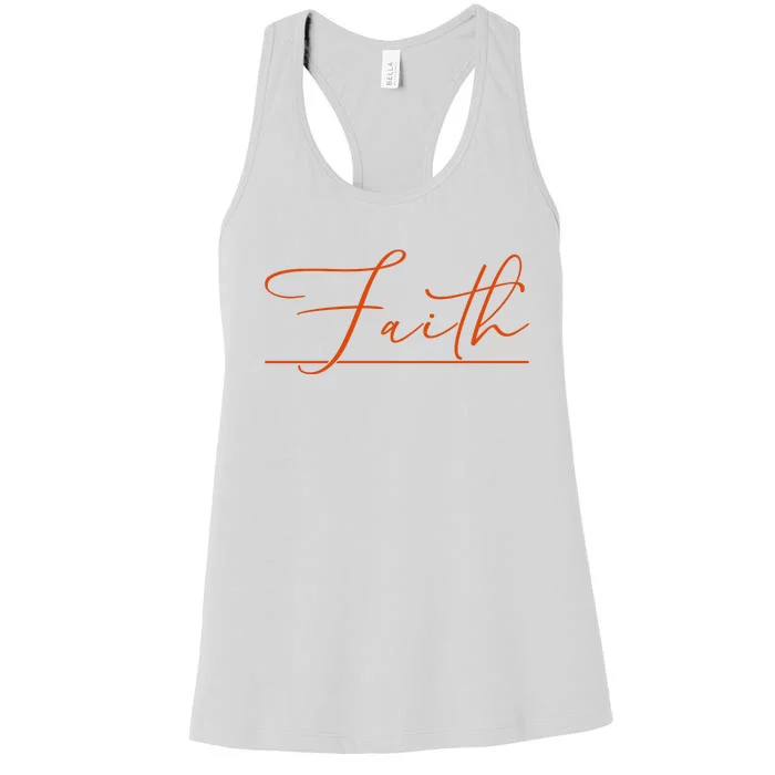 Faith Orange Christian Women's Racerback Tank