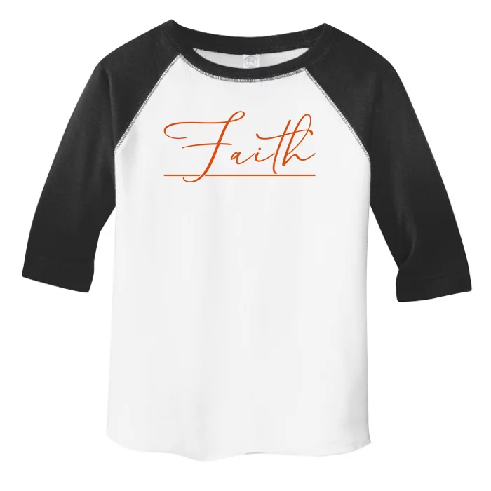 Faith Orange Christian Toddler Fine Jersey T-Shirt