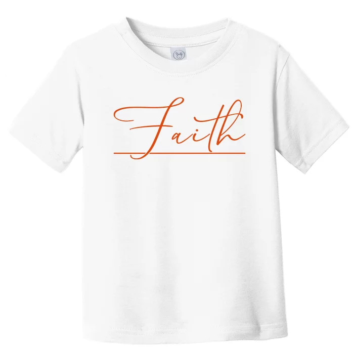 Faith Orange Christian Toddler T-Shirt