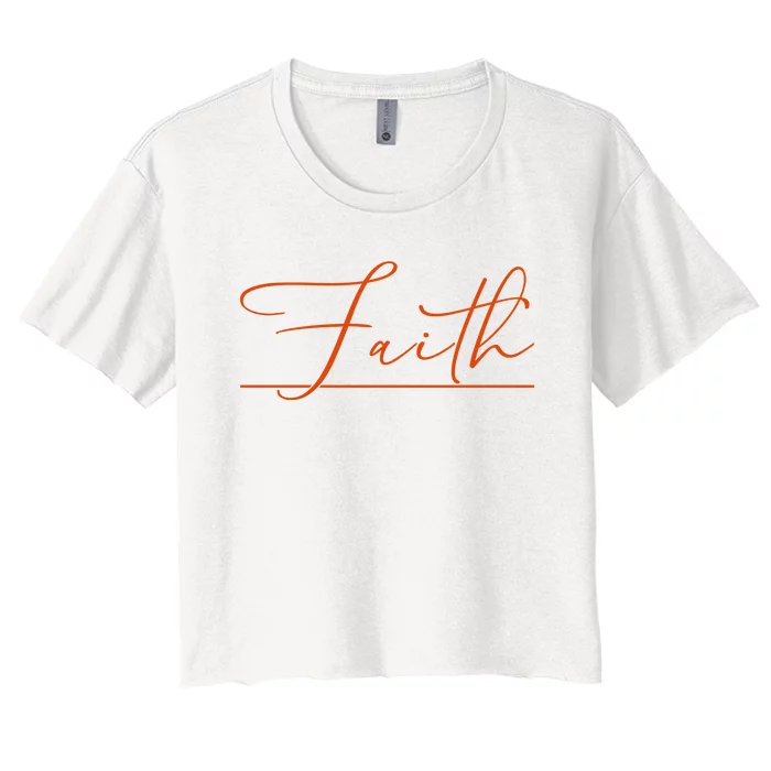 Faith Orange Christian Women's Crop Top Tee