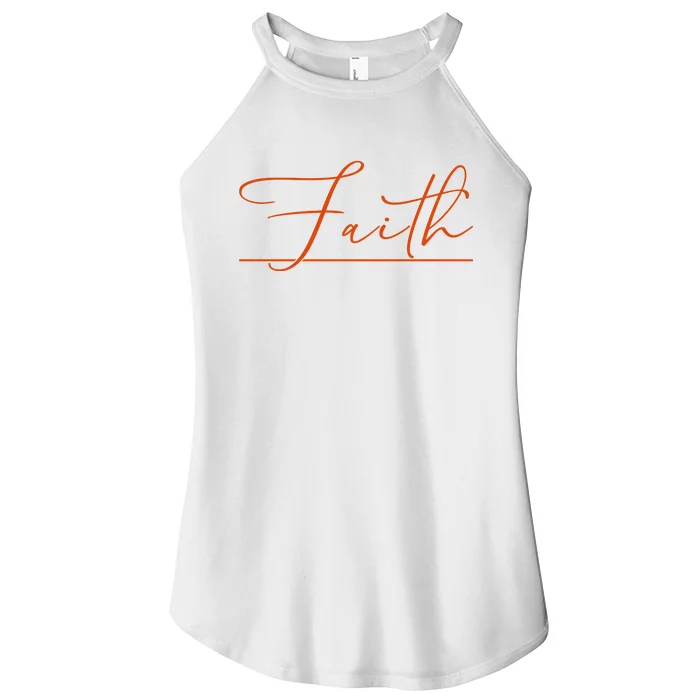 Faith Orange Christian Women’s Perfect Tri Rocker Tank