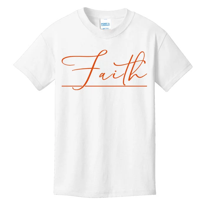 Faith Orange Christian Kids T-Shirt