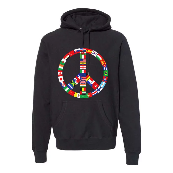 Flags Of Countries Of Earth Love Peace Premium Hoodie