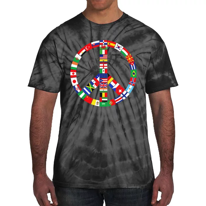 Flags Of Countries Of Earth Love Peace Tie-Dye T-Shirt