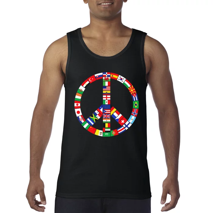 Flags Of Countries Of Earth Love Peace Tank Top