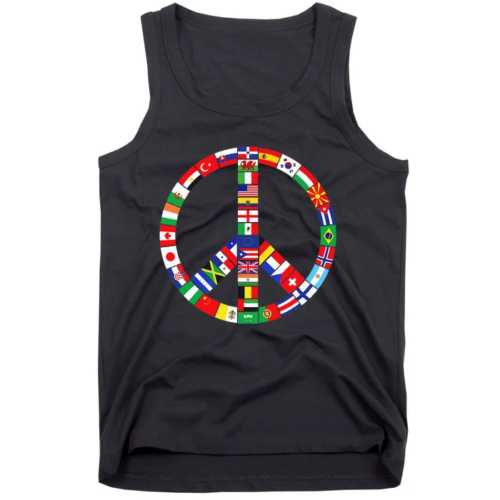 Flags Of Countries Of Earth Love Peace Tank Top