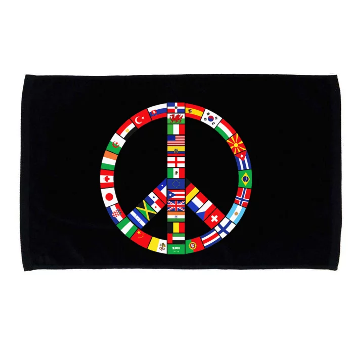 Flags Of Countries Of Earth Love Peace Microfiber Hand Towel