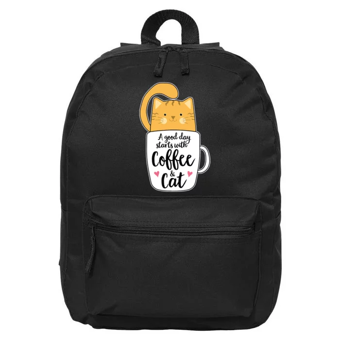 Funny Orange Cat Coffee Mug Cat Lover 16 in Basic Backpack