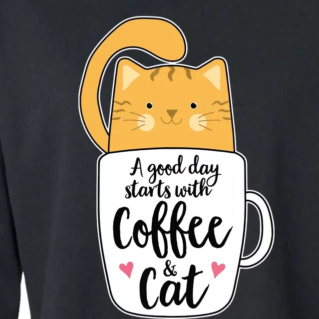 Funny Orange Cat Coffee Mug Cat Lover Cropped Pullover Crew