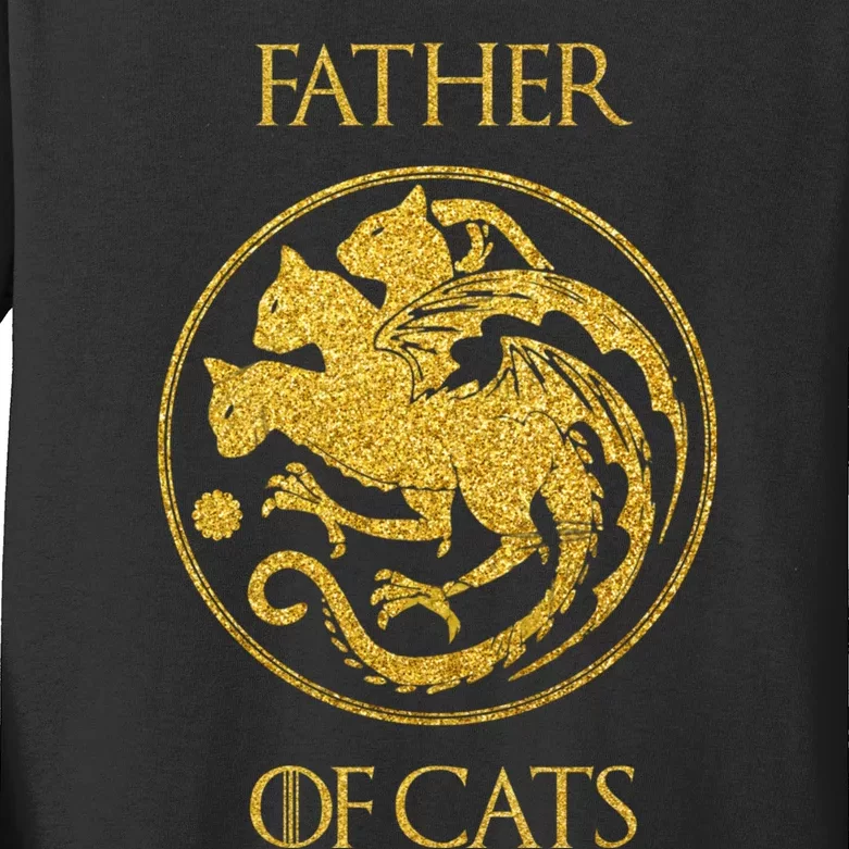 Father Of Cats Cat Dad Cat Daddy Kids Long Sleeve Shirt