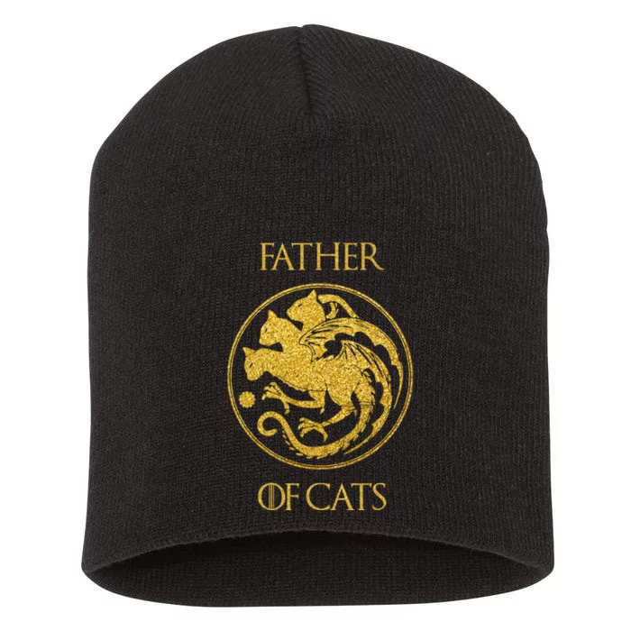 Father Of Cats Cat Dad Cat Daddy Short Acrylic Beanie