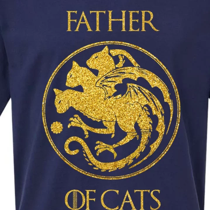 Father Of Cats Cat Dad Cat Daddy Sueded Cloud Jersey T-Shirt