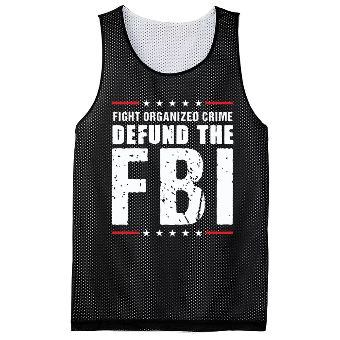 Fight Organized Crime Defund The FBI Mesh Reversible Basketball Jersey Tank