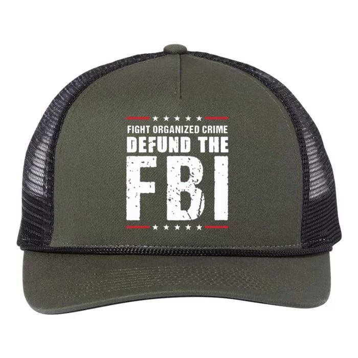 Fight Organized Crime Defund The FBI Retro Rope Trucker Hat Cap