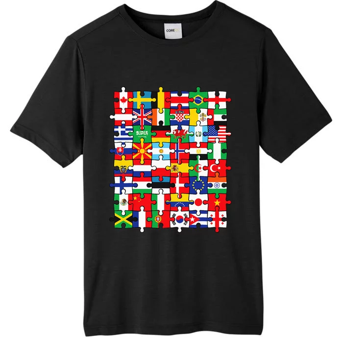 Flags Of Countries Of The World International Flag Puzzle ChromaSoft Performance T-Shirt