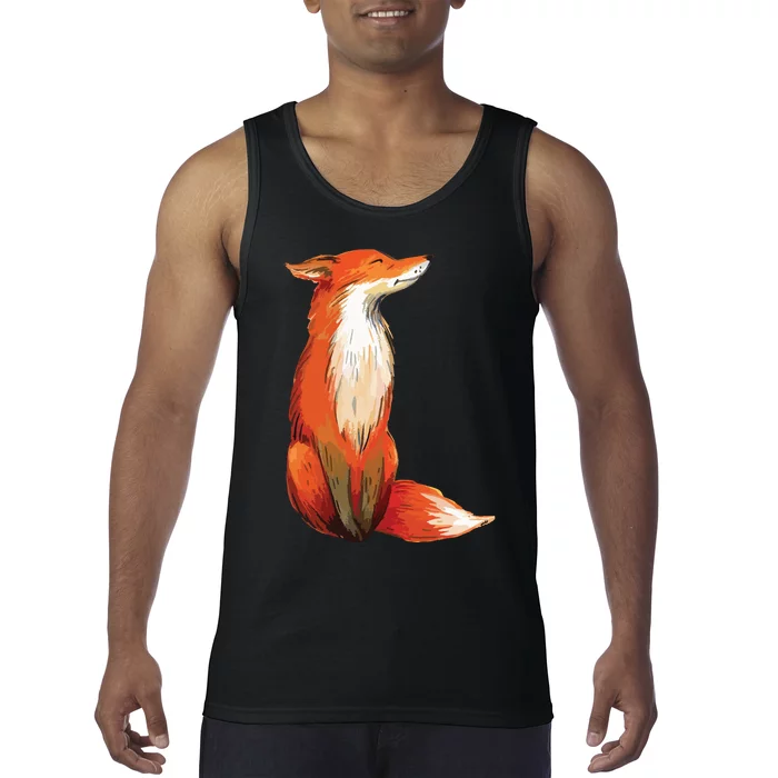 Fox Orange, Cute Watercolor Fox Tank Top