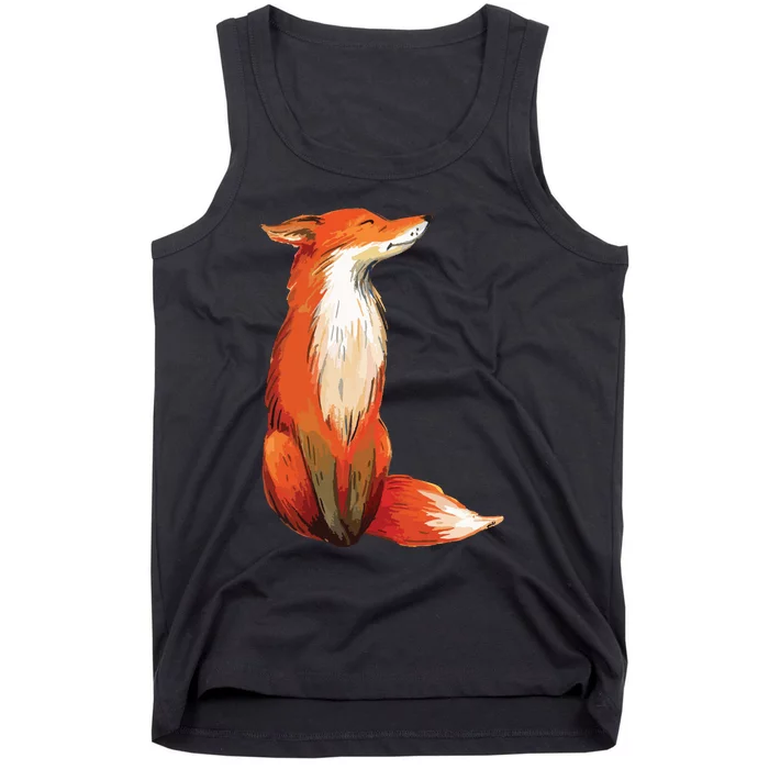 Fox Orange, Cute Watercolor Fox Tank Top