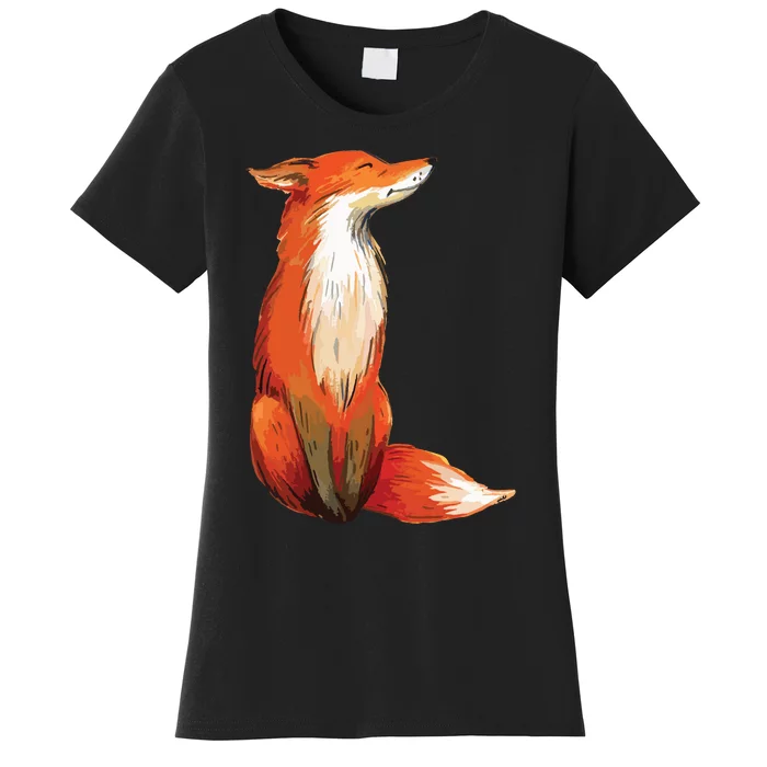 Fox Orange, Cute Watercolor Fox Women's T-Shirt