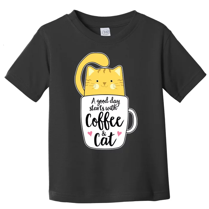 Funny Orange Cat Coffee Mug Cat Lover Toddler T-Shirt