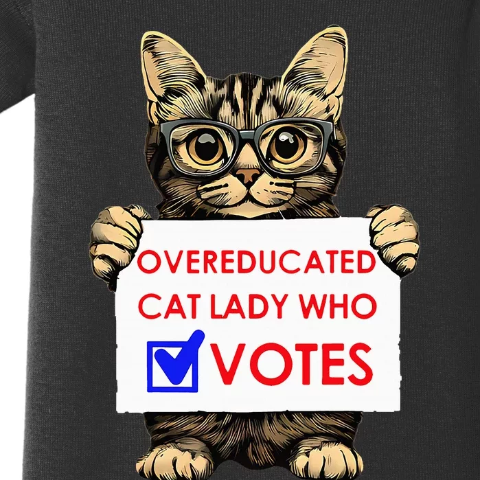 Funny Overeducated Cat Lady Who Votes Baby Bodysuit