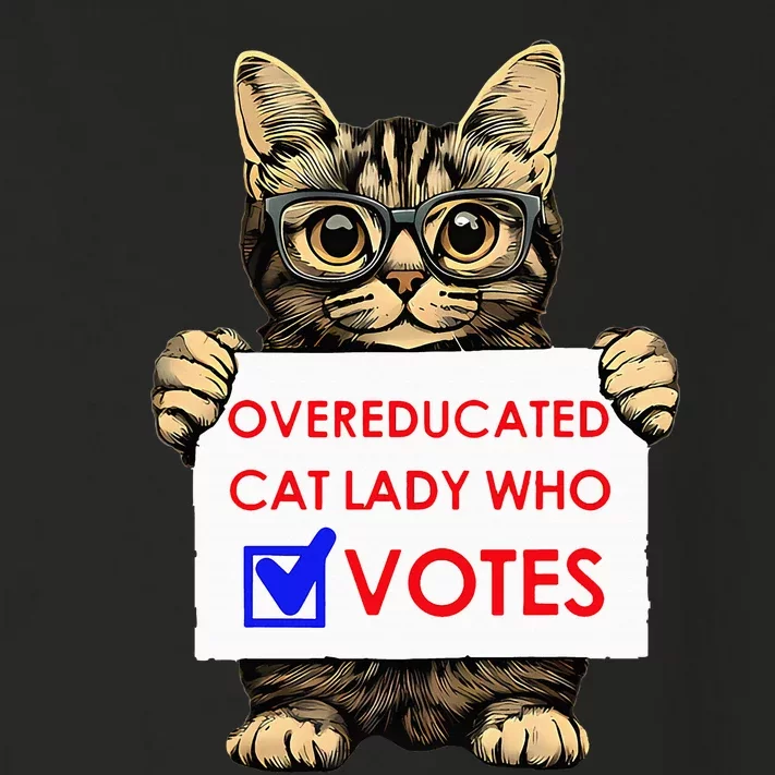 Funny Overeducated Cat Lady Who Votes Toddler Long Sleeve Shirt