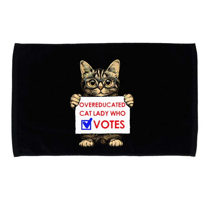 Funny Overeducated Cat Lady Who Votes Microfiber Hand Towel