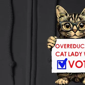 Funny Overeducated Cat Lady Who Votes Full Zip Hoodie