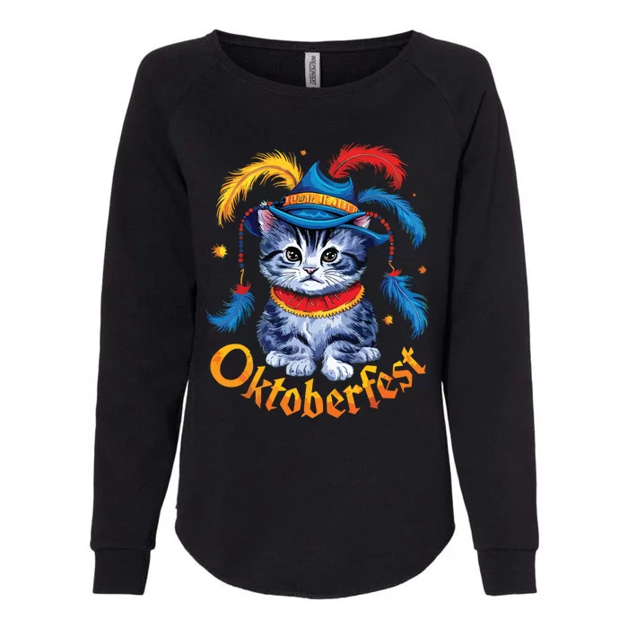 Funny Oktoberfest Cat Kitten Germany Womens California Wash Sweatshirt